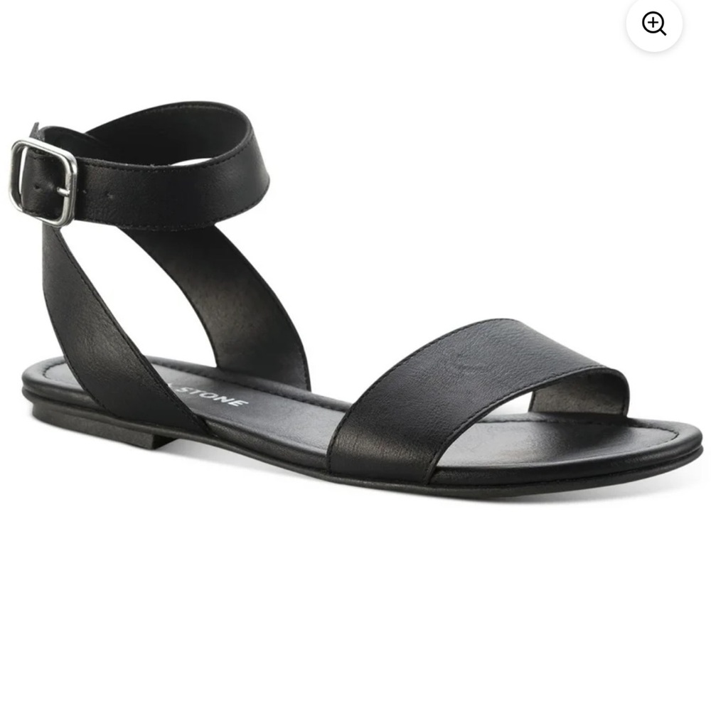 Sun + Stone Black Ankle Strap Sandals